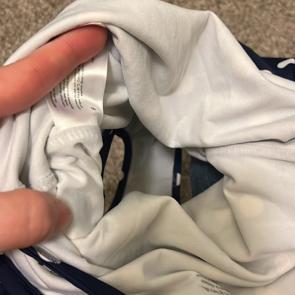 Carters girls Navy Polka Dot and ruffle one shoulder Swimsuit size 10 - Picture 6 of 8